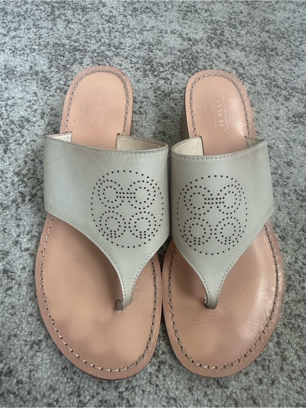 Coach Leather Thong Flip Flop Sandals 7